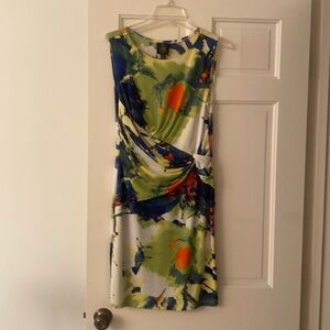 Suzi Chin multicolor round neck sheath dress.